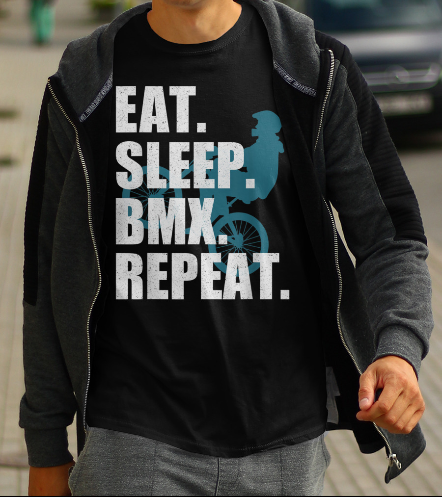 Eat Sleep BMX Repeat Funny Vintage BMX Rider T-Shirt