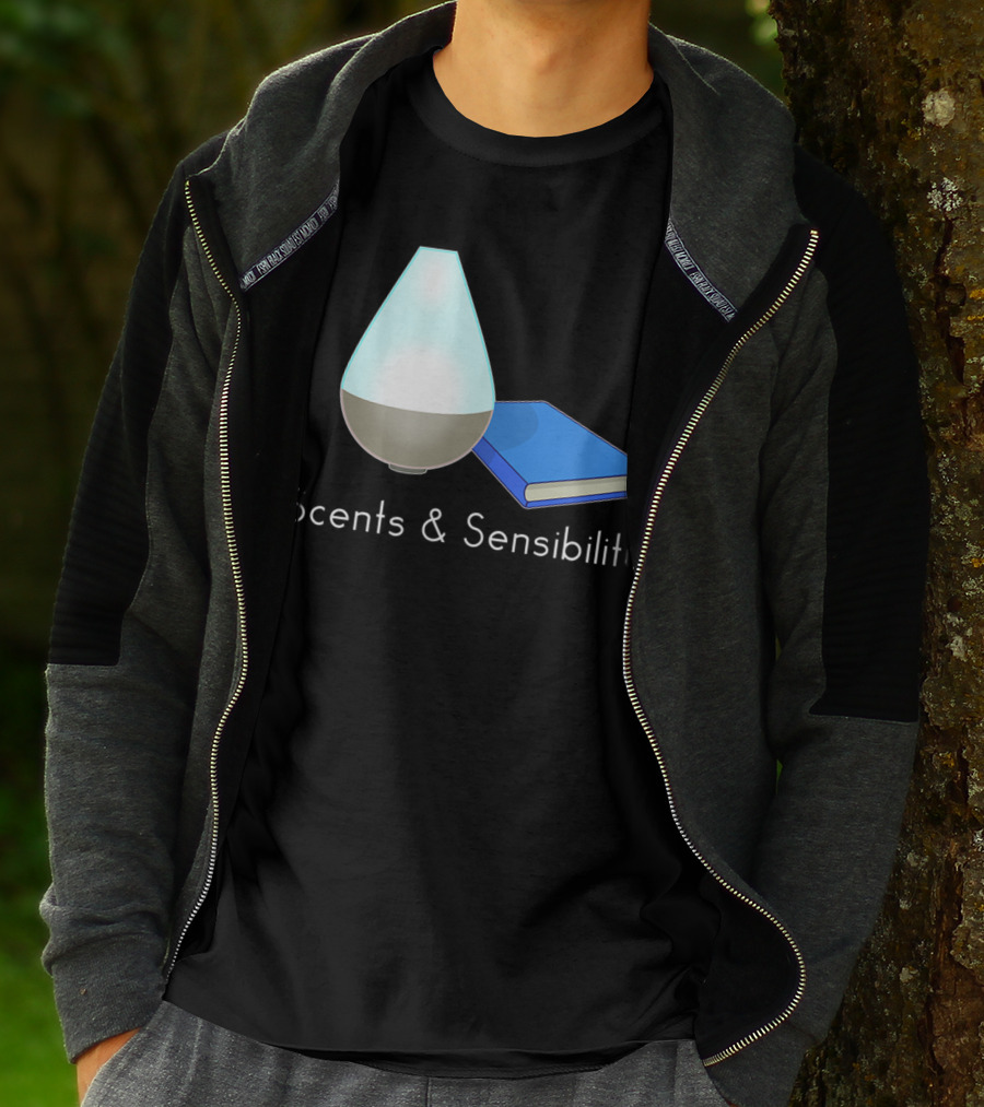 Scents And Sensibility Essential Oils Diffuser Jane Austen Sense Book T-Shirt