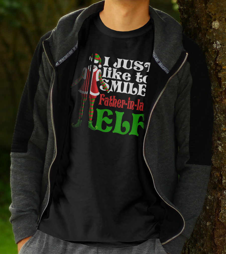 I Just Like To Smile Father-in-Law Elf Xmas Special T-Shirt