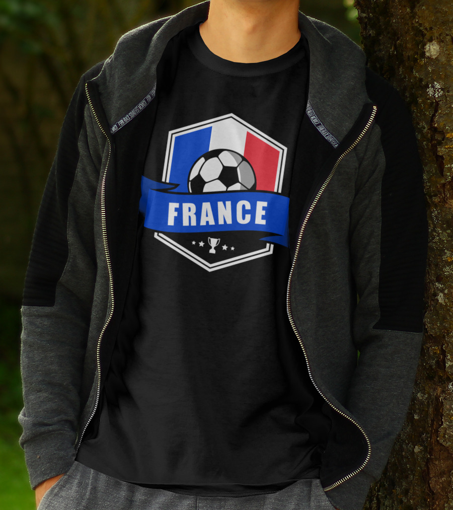 France Soccer French Team Ball Flag Trophy Fan T-Shirt