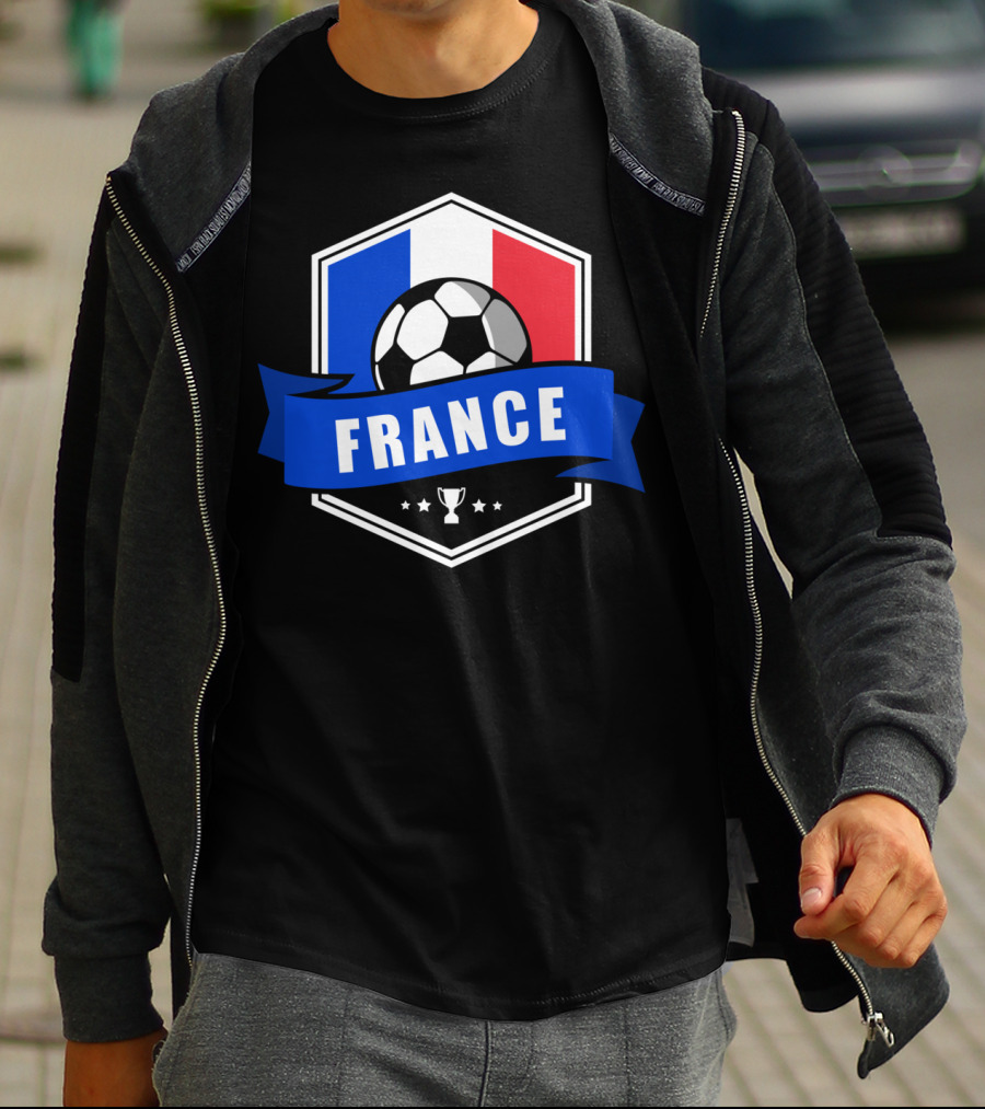 France Soccer French Team Ball Flag Trophy Fan T-Shirt
