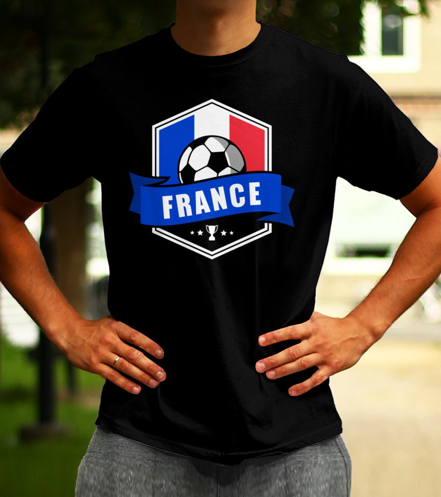 France Soccer French Team Ball Flag Trophy Fan T-Shirt
