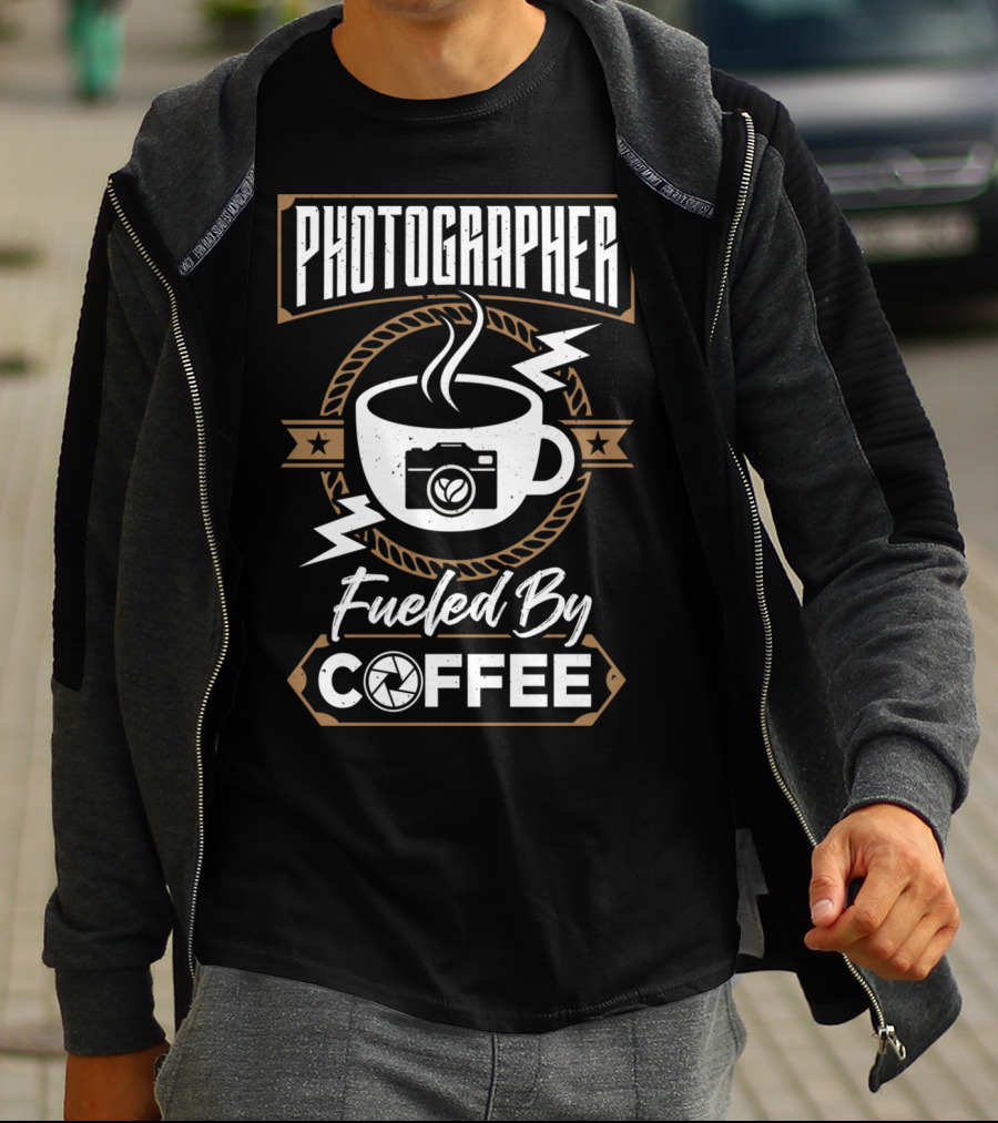 Photographer Fueled By Coffee Camera Cup T-Shirt