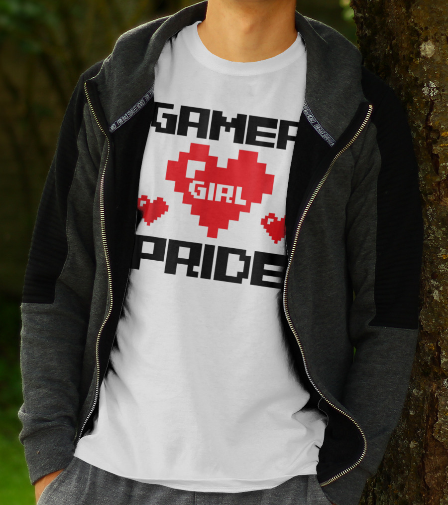 Gamer Girl Pride Pixel Heart Cute Female Gaming T-Shirt
