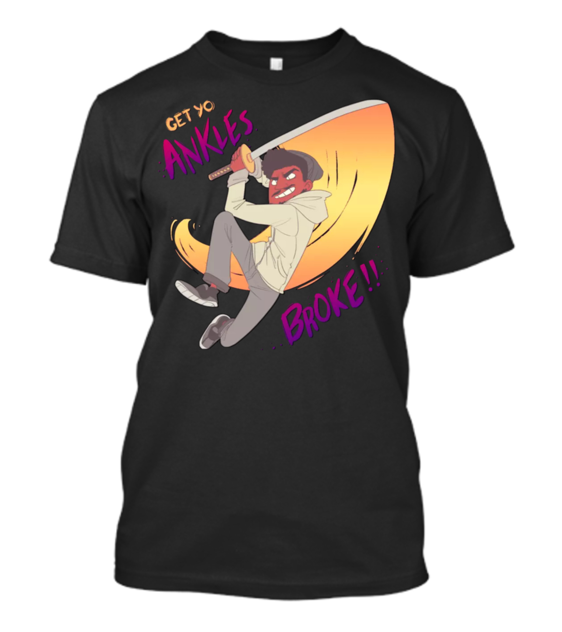 Get Yo Ankles Broke Animated Sword Action Scene T-Shirt