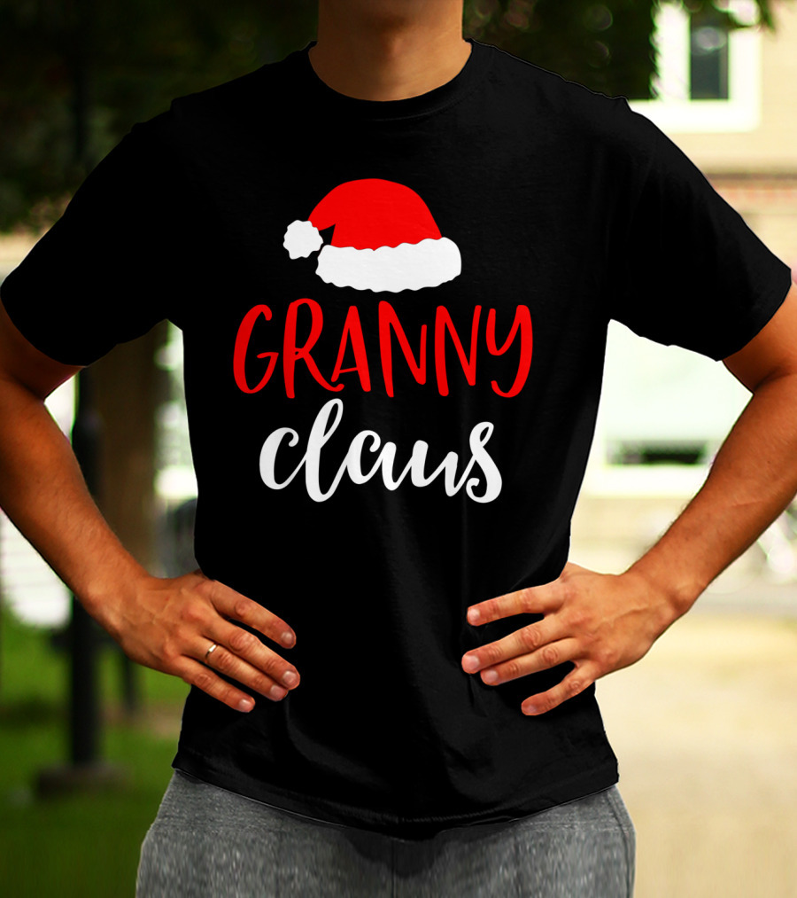 Granny Claus Christmas Santa Hat T-Shirt