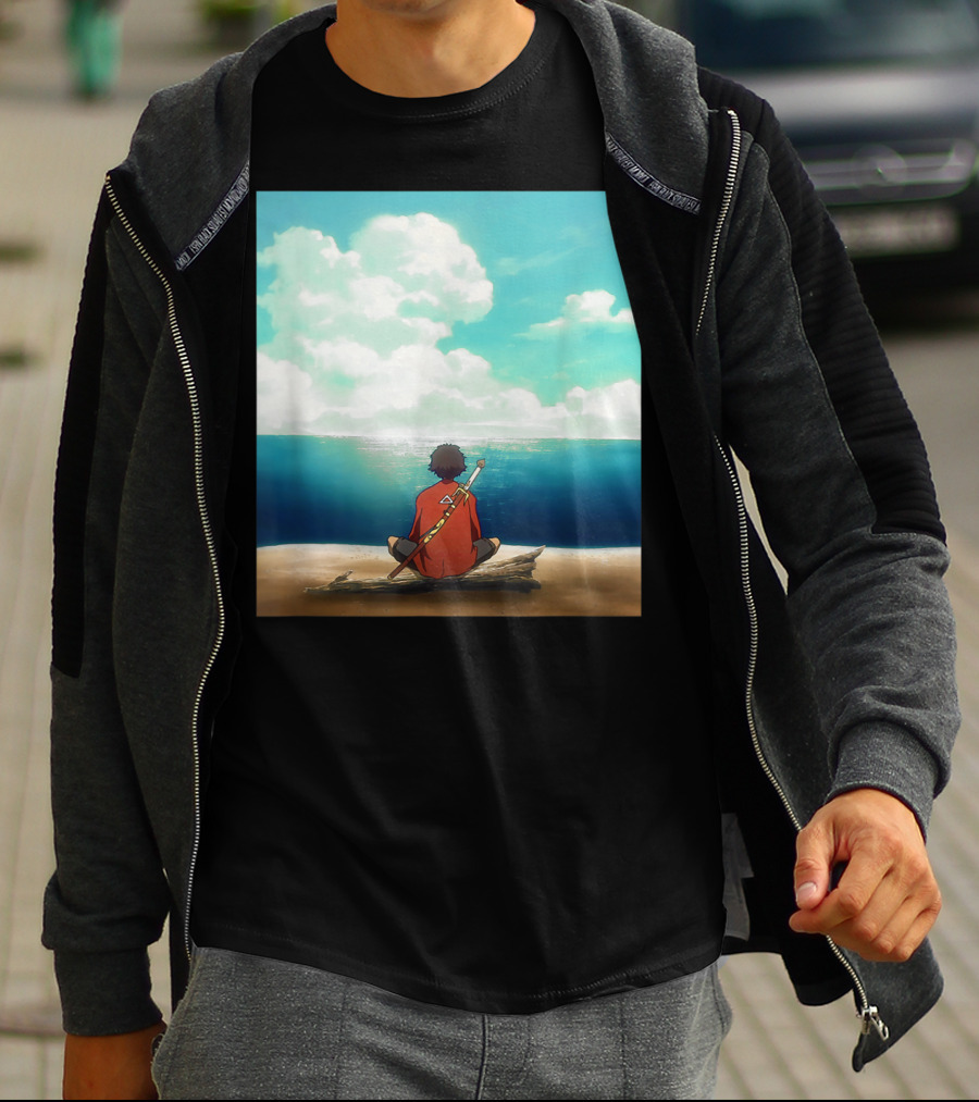 Samurai Champloo Reflective Ocean Scene T-Shirt