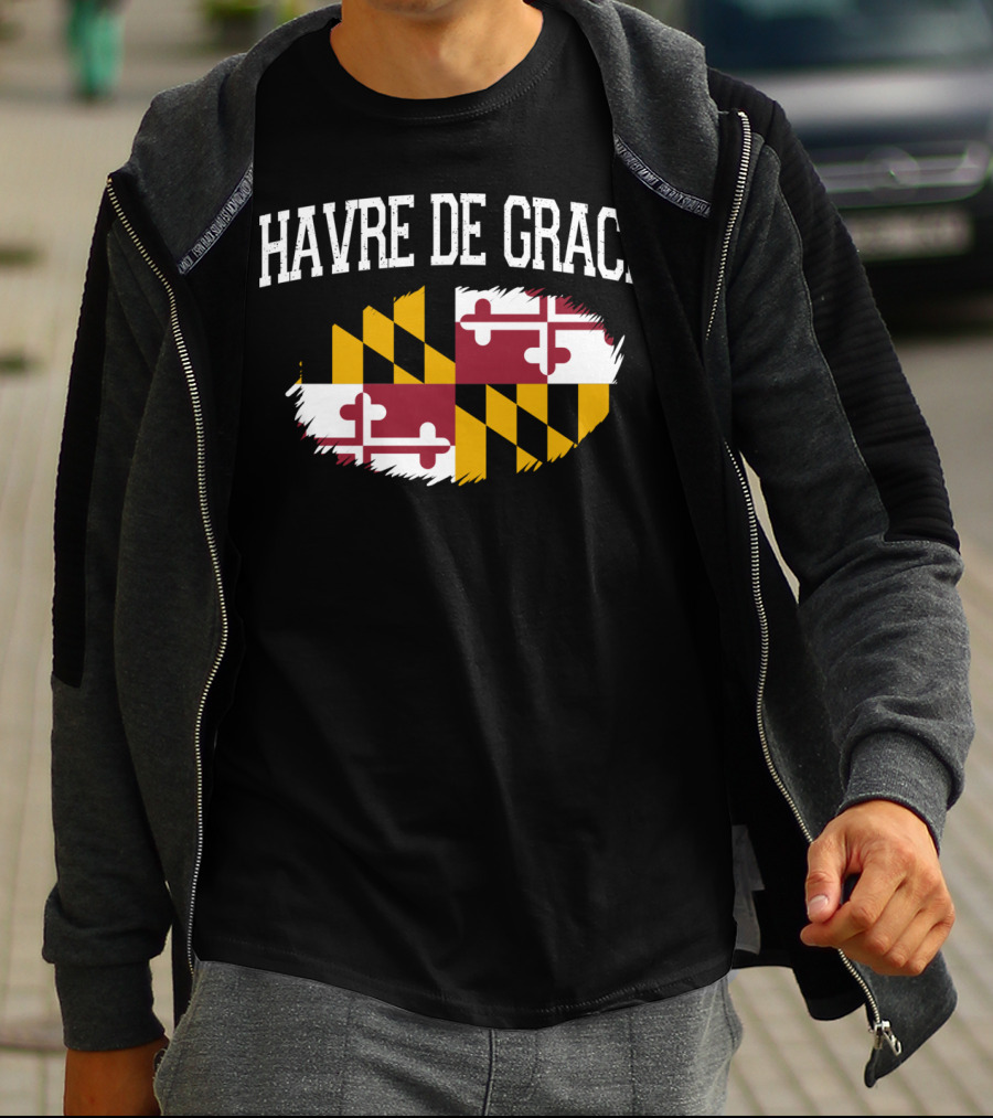 Havre De Grace Maryland Flag Vintage Usa T-Shirt