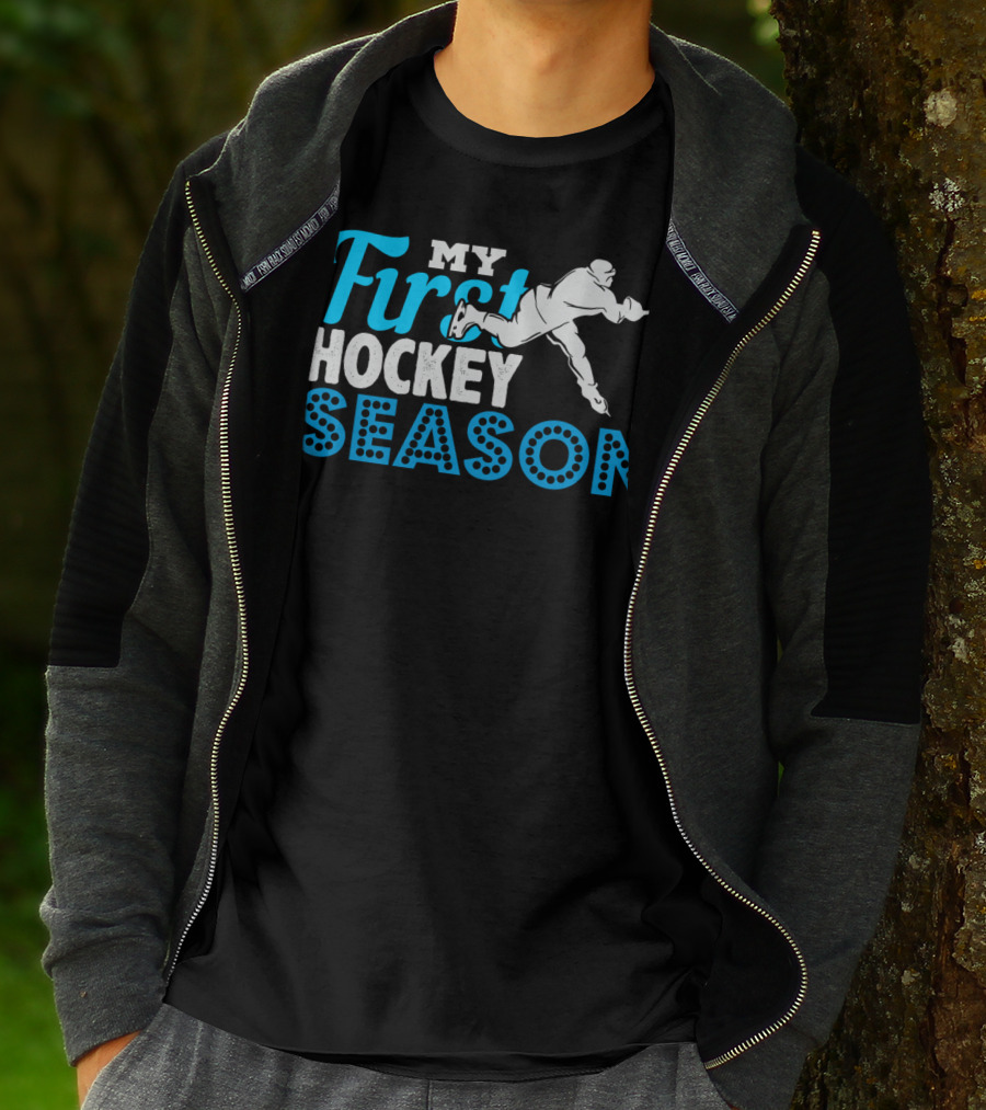 My First Hockey Season Ice Hockey Boy Girl Team Goalie Defense T-Shirt