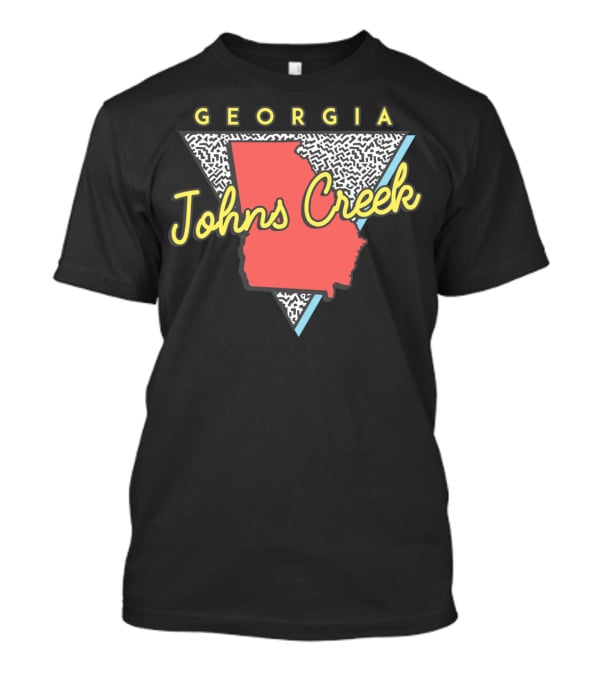 Johns Creek Georgia Retro Souvenir Design With Map T-Shirt