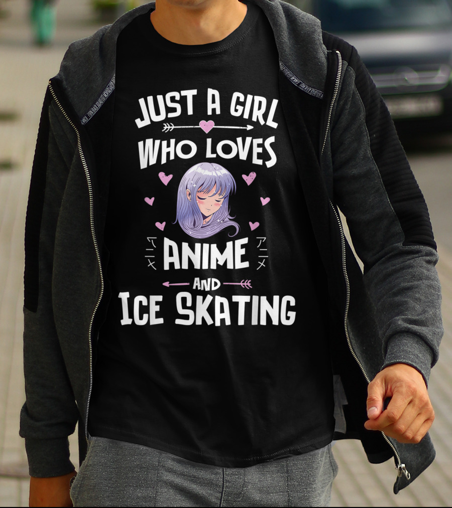 Just A Girl Who Loves Anime Ice Skating Hearts And Arrows T-Shirt