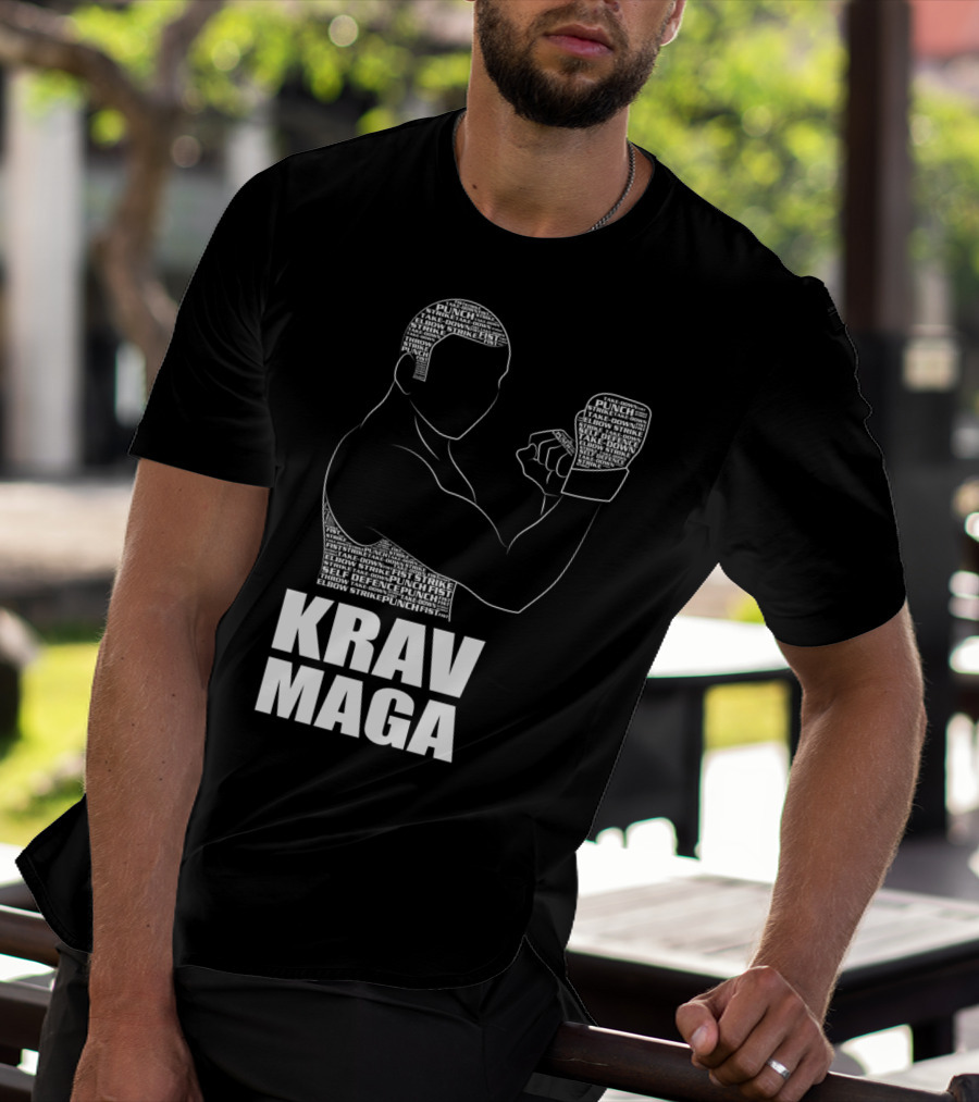 Krav Maga Men Self Defense Instructor Punch Strike Technique T-Shirt