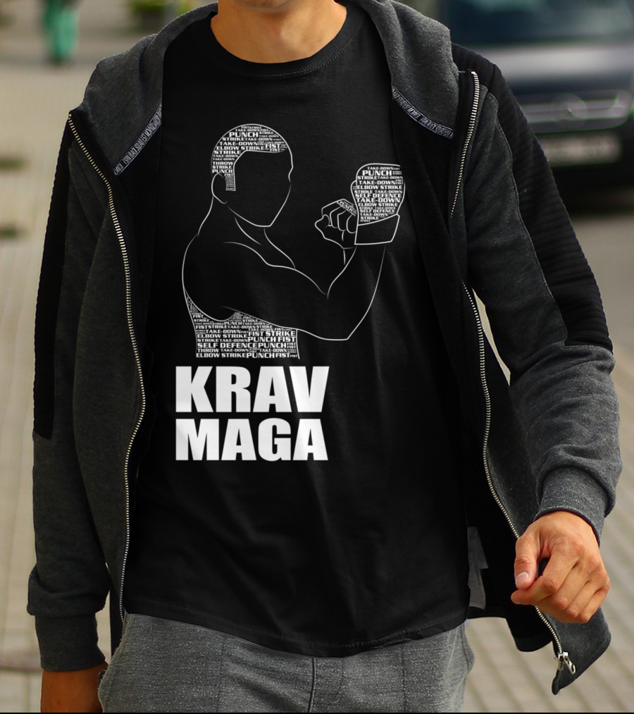 Krav Maga Men Self Defense Instructor Punch Strike Technique T-Shirt