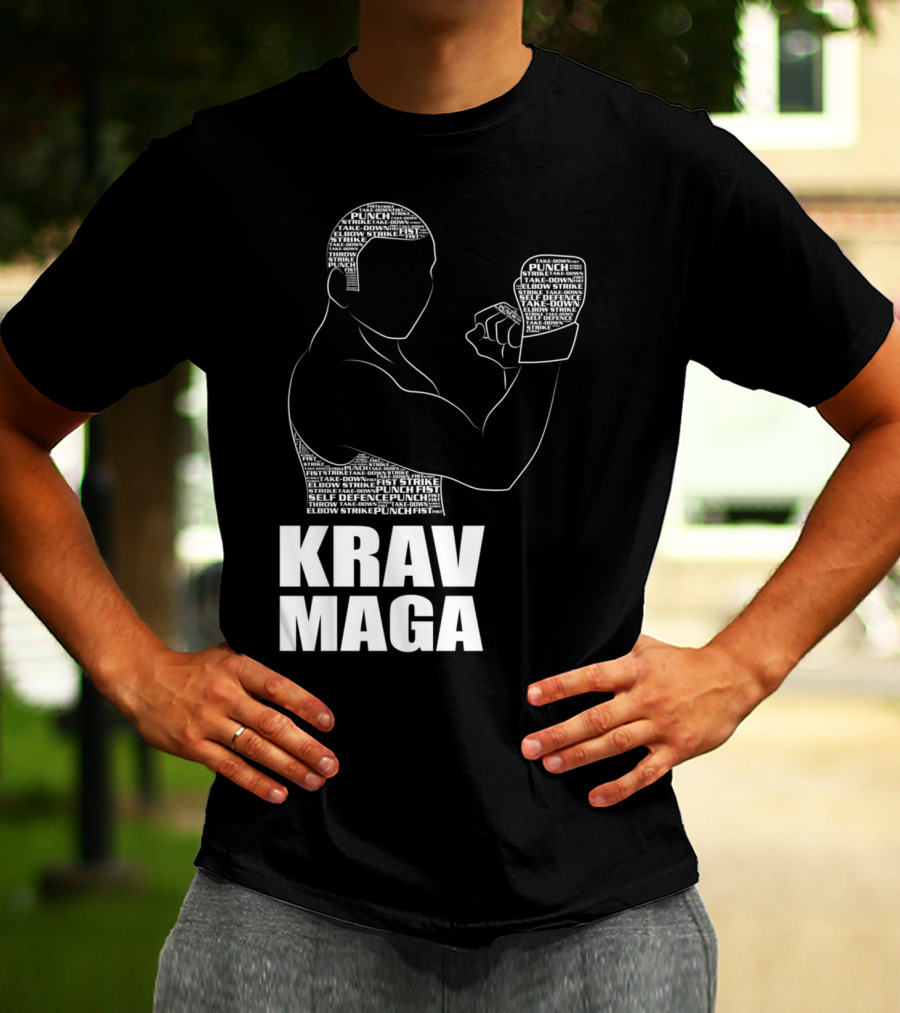 Krav Maga Men Self Defense Instructor Punch Strike Technique T-Shirt