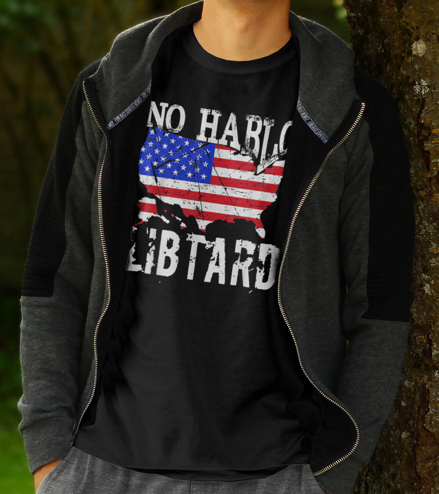 No Hablo Libtard American Flag Map T-Shirt