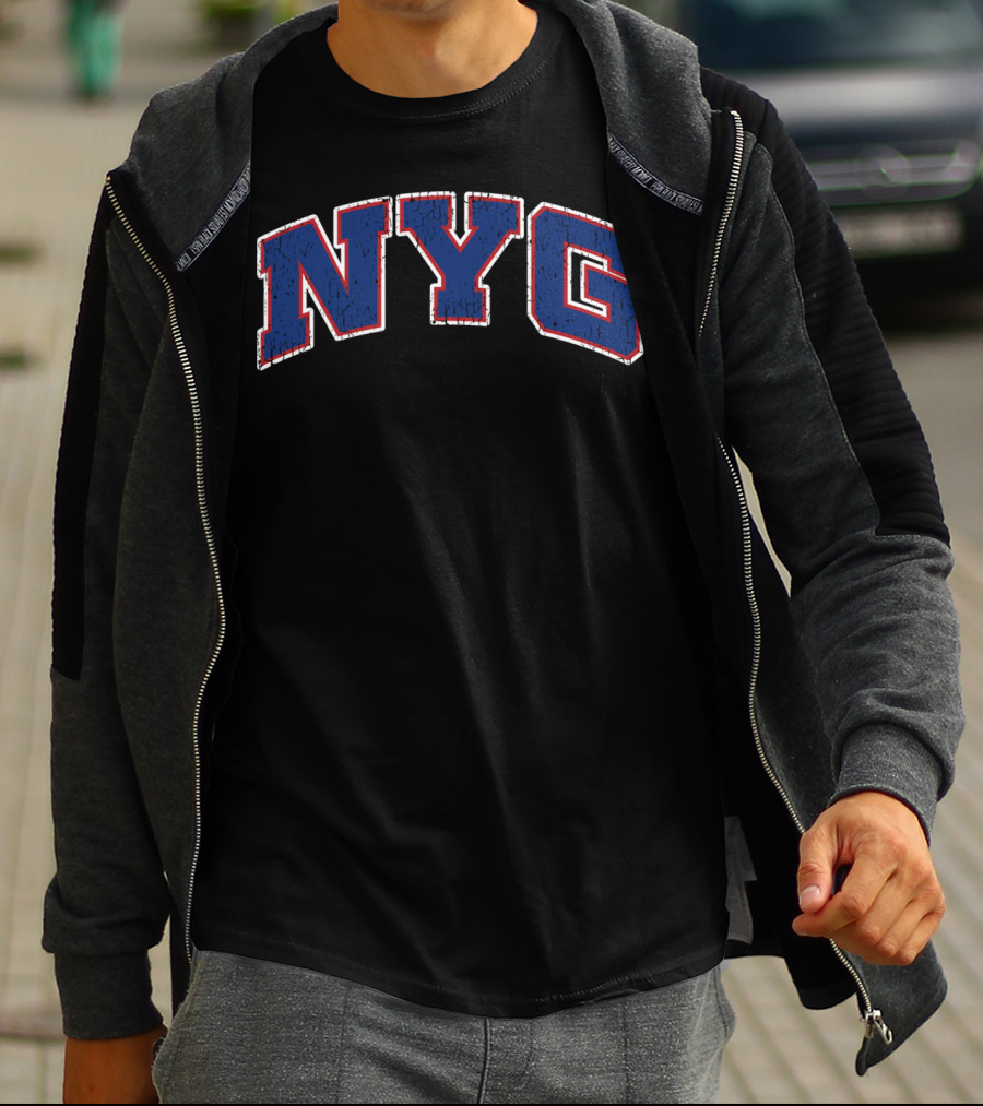 NYG Vintage New York Football Classic Blue And Red T-Shirt