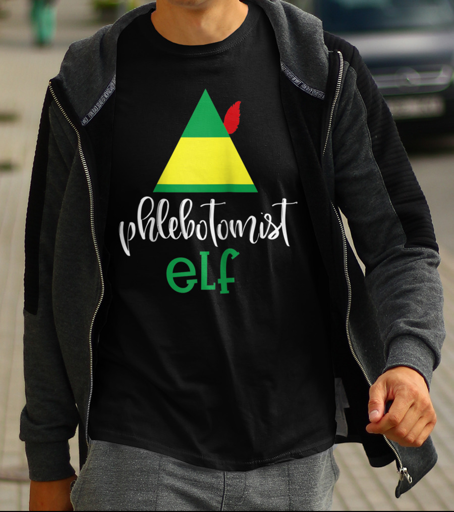 Phlebotomist Elf Christmas Hat Festive Humor T-Shirt