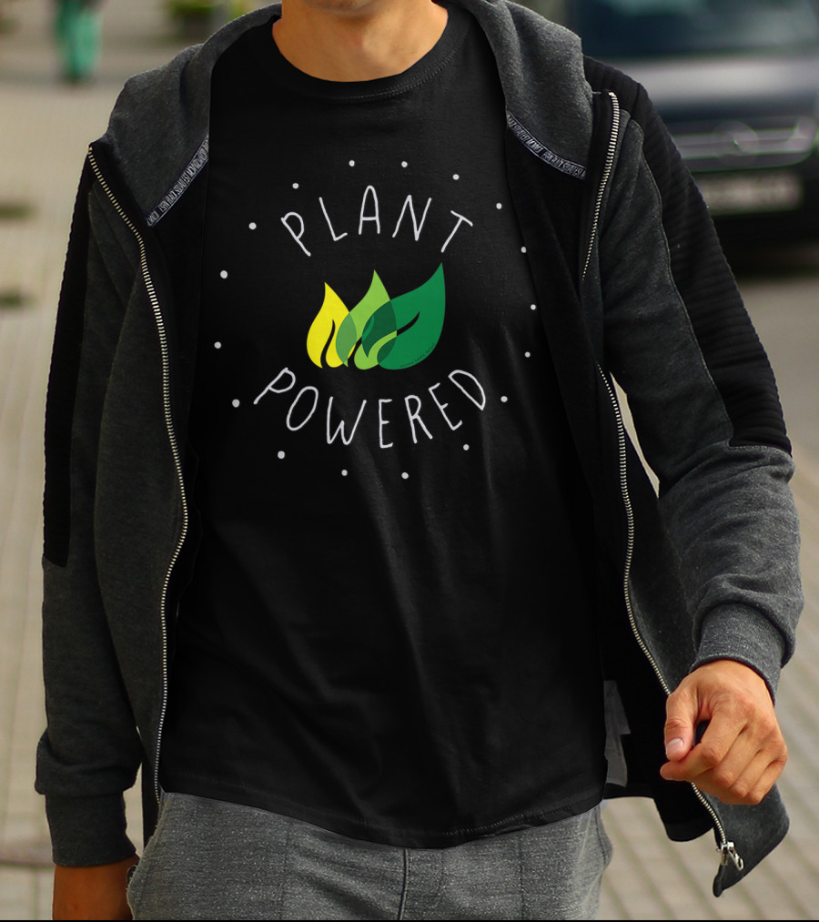 Plant Powered Vegan Vegetarian Leaf T-Shirt