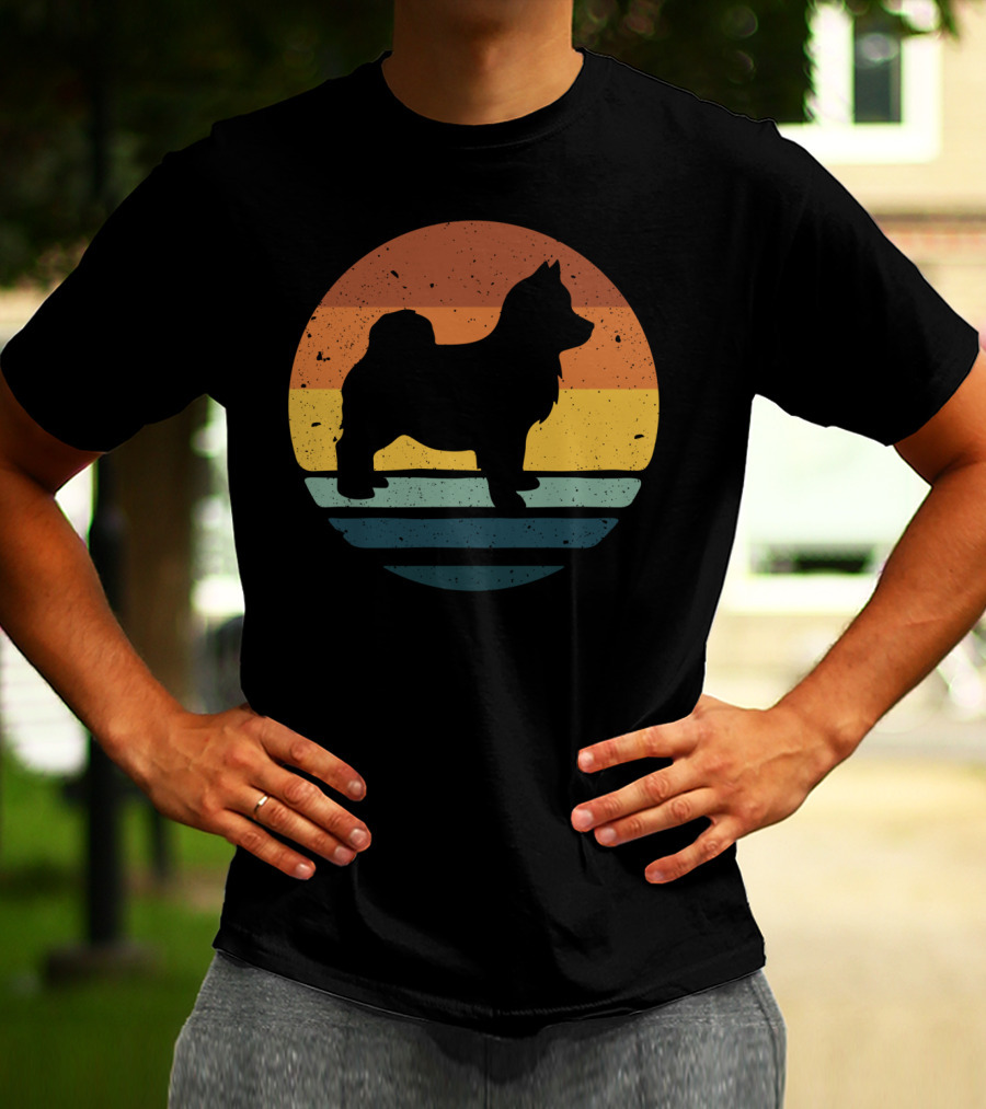 Pomsky Vintage Dog Sunset T-Shirt