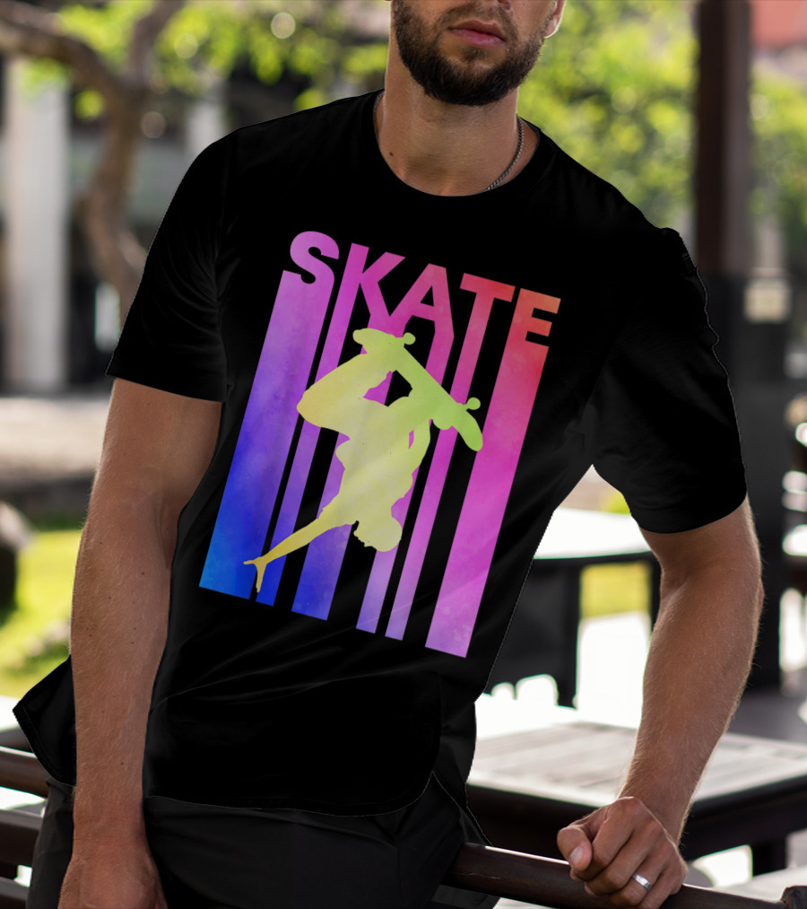SKATE Retro Skateboard Backflip Vintage T-Shirt