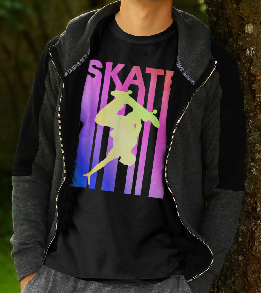 SKATE Retro Skateboard Backflip Vintage T-Shirt