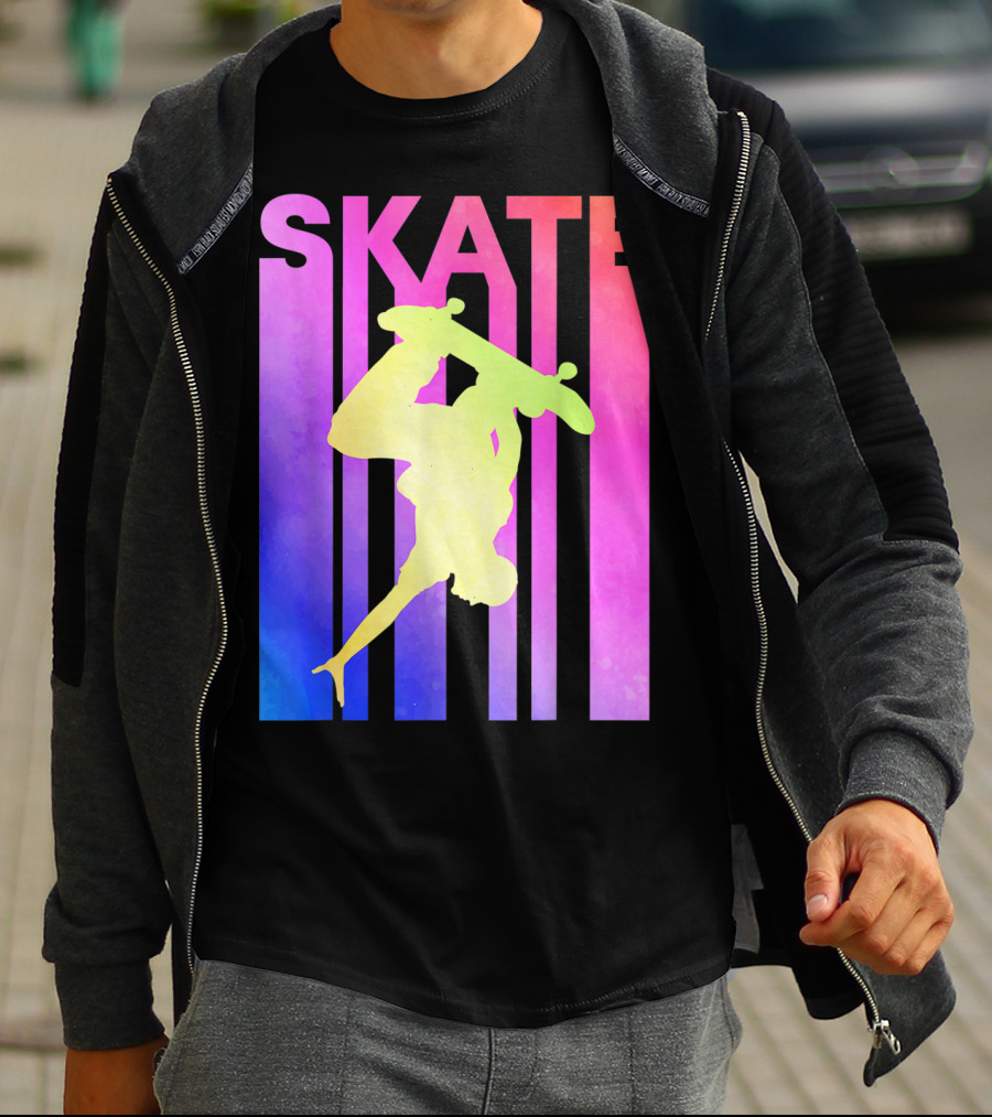 SKATE Retro Skateboard Backflip Vintage T-Shirt