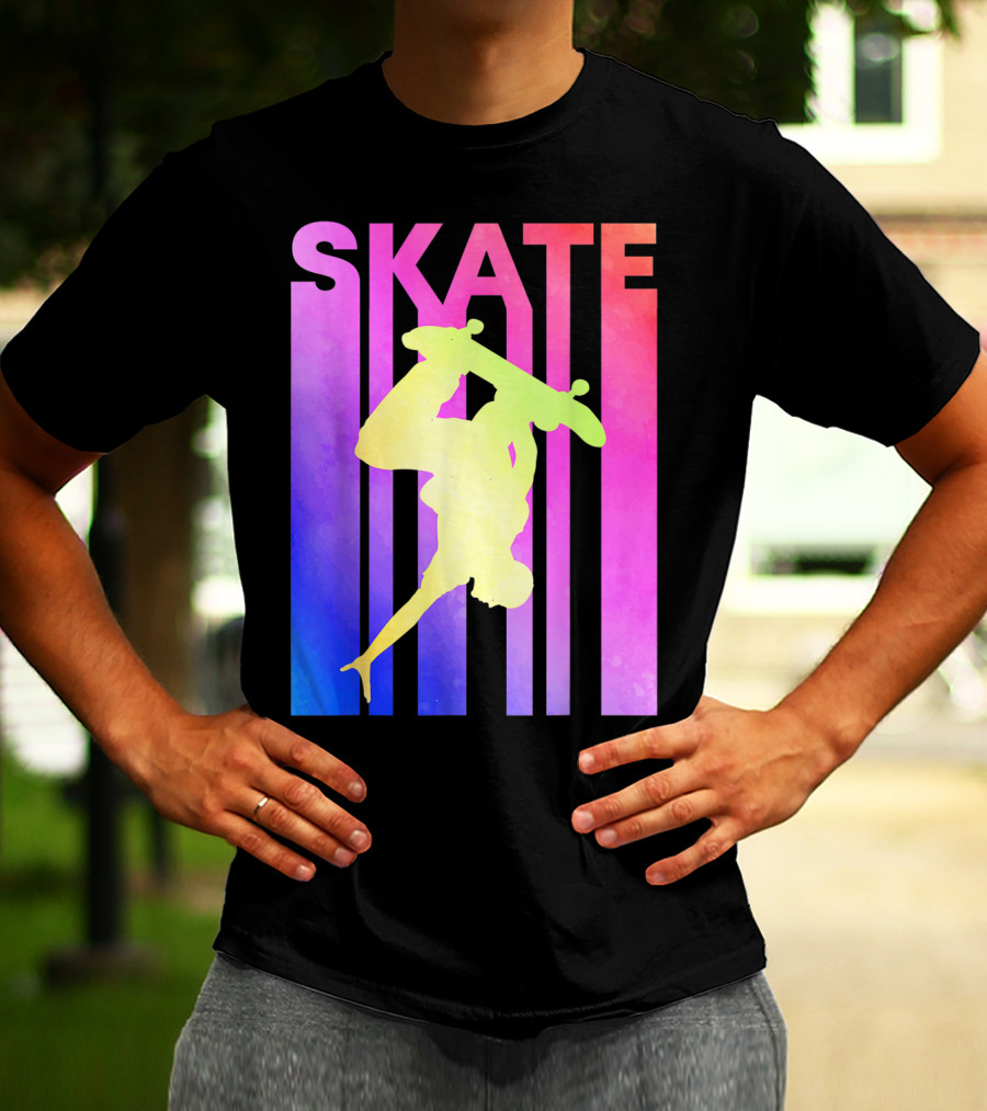 SKATE Retro Skateboard Backflip Vintage T-Shirt
