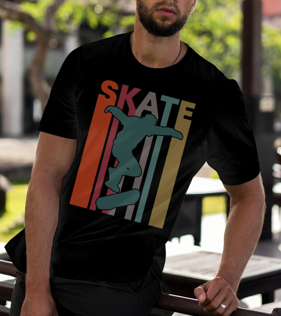 Retro Skate Skateboarder Vintage 70S 80S Skateboarding T-Shirt