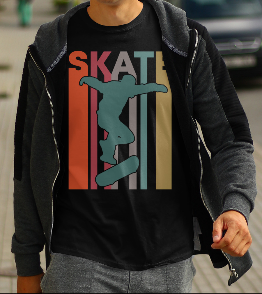 Retro Skate Skateboarder Vintage 70S 80S Skateboarding T-Shirt