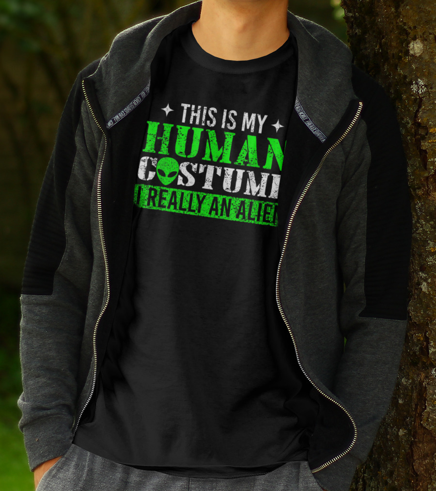 This Is My Human Costume I Really An Alien T-Shirt