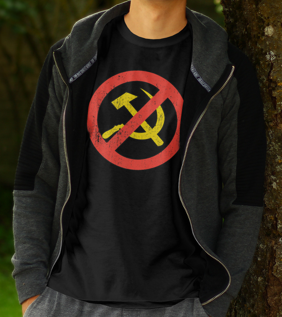 Anti Communism Symbol Hammer And Sickle No Sign T-Shirt