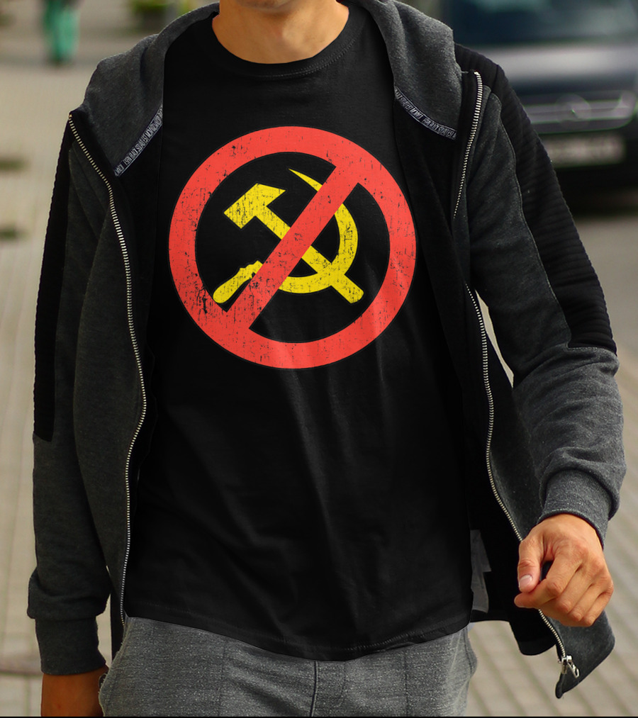 Anti Communism Symbol Hammer And Sickle No Sign T-Shirt