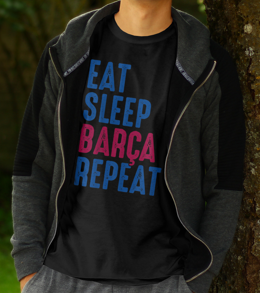 Eat Sleep Barça Repeat Barcelona Catalonia Spain T-Shirt