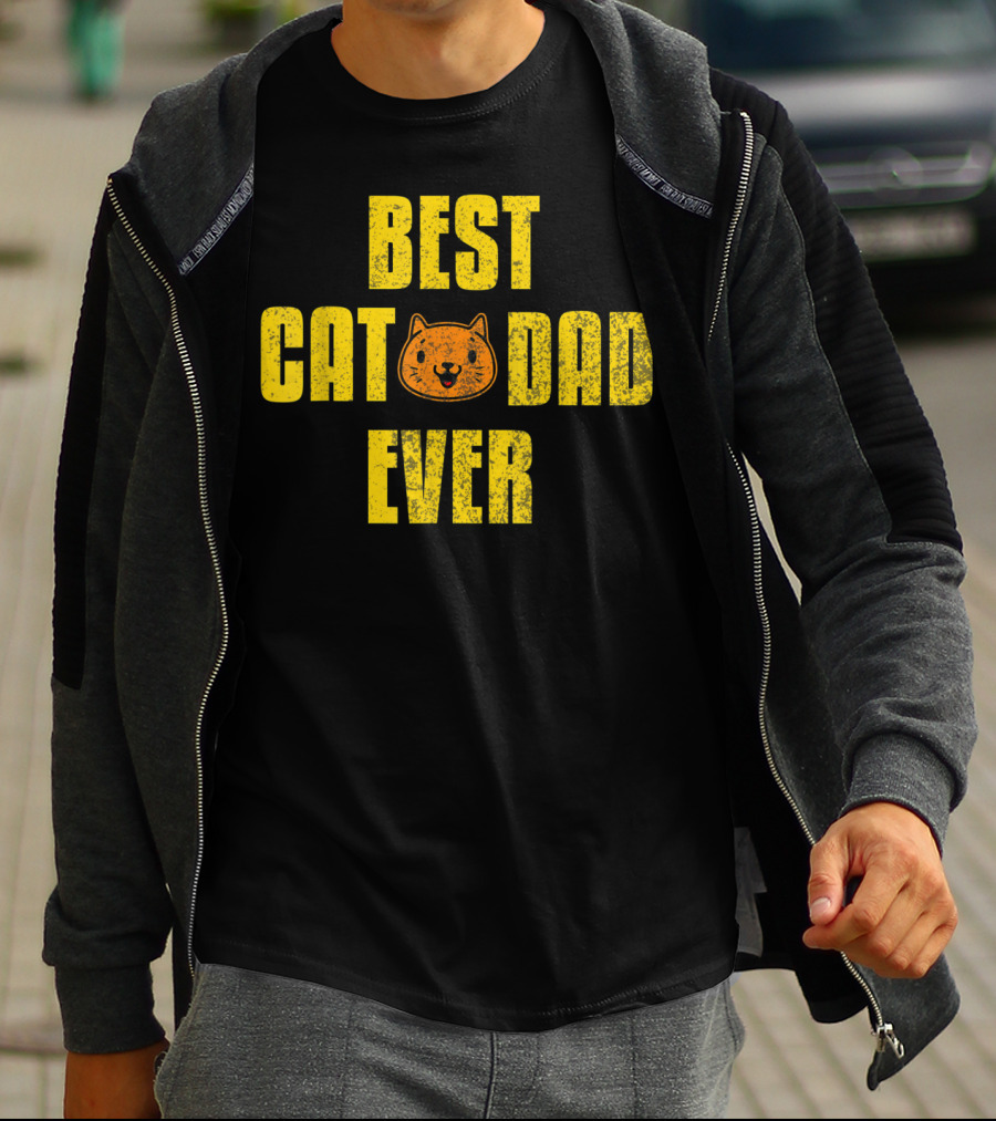Best Cat Dad Ever Funny Fathers Day Gift T-Shirt