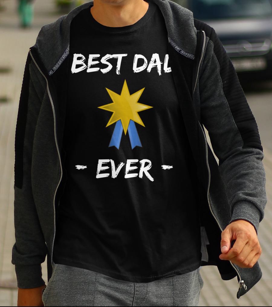 Best Dad Ever Gold Star Blue Ribbon Father's Day T-Shirt