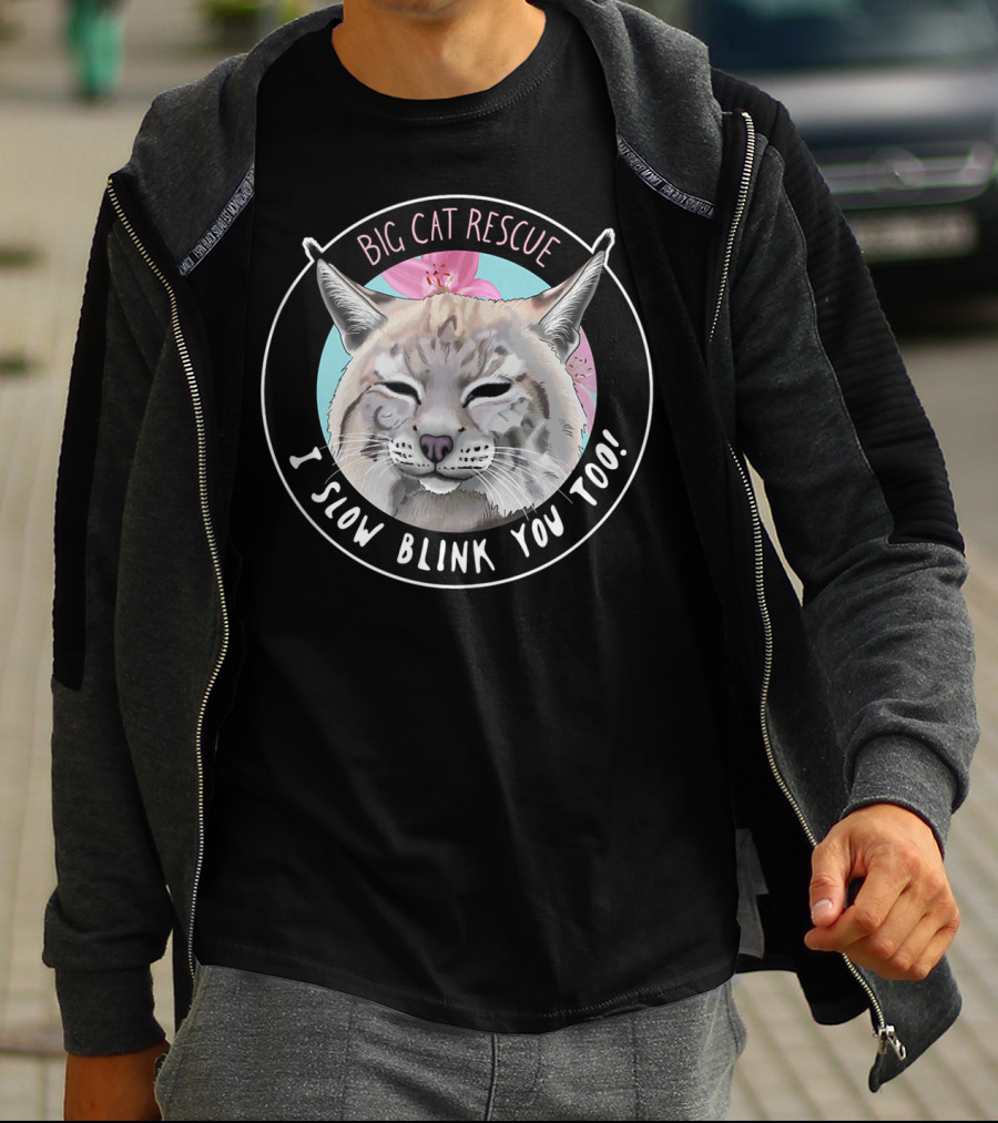 Big Cat Rescue I Slow Blink You Too Feline Face T-Shirt