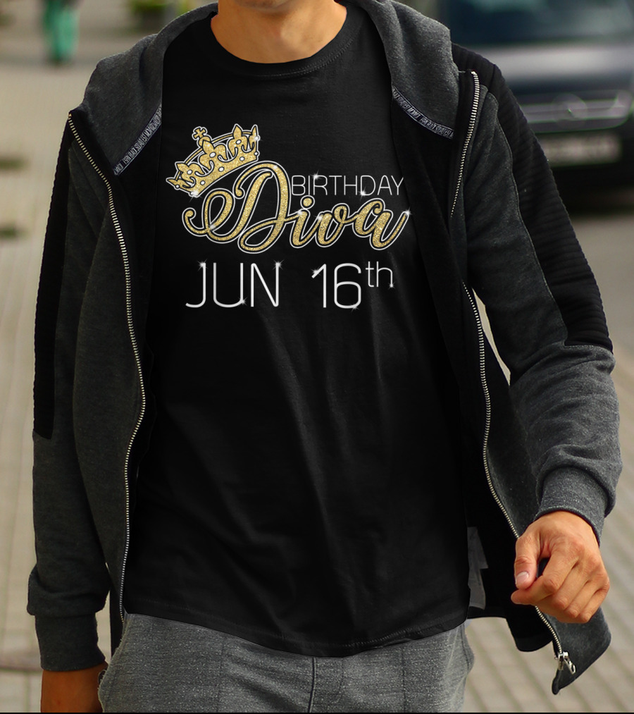Birthday Diva Jun 16Th Crown T-Shirt