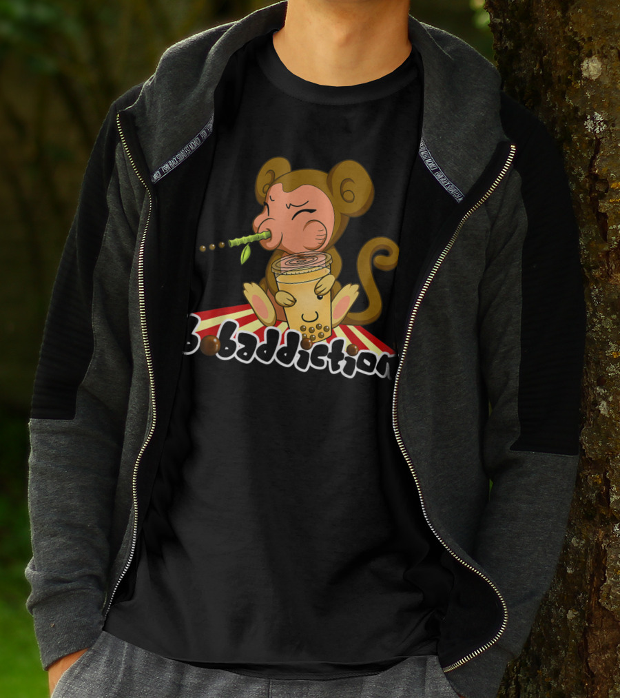 Bobaddiction Boba Bubble Tea Year Of The Monkey Chinese T-Shirt