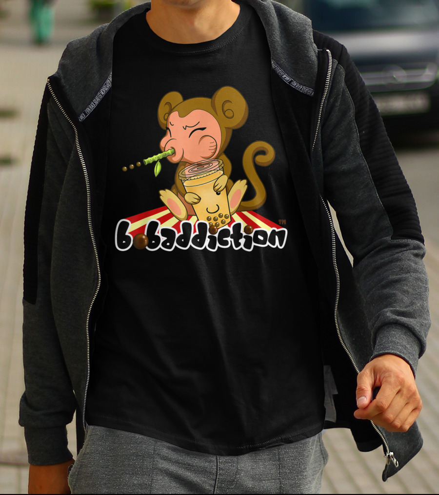 Bobaddiction Boba Bubble Tea Year Of The Monkey Chinese T-Shirt