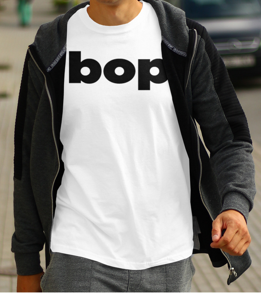 Bop T Black Minimalist Text T-Shirt
