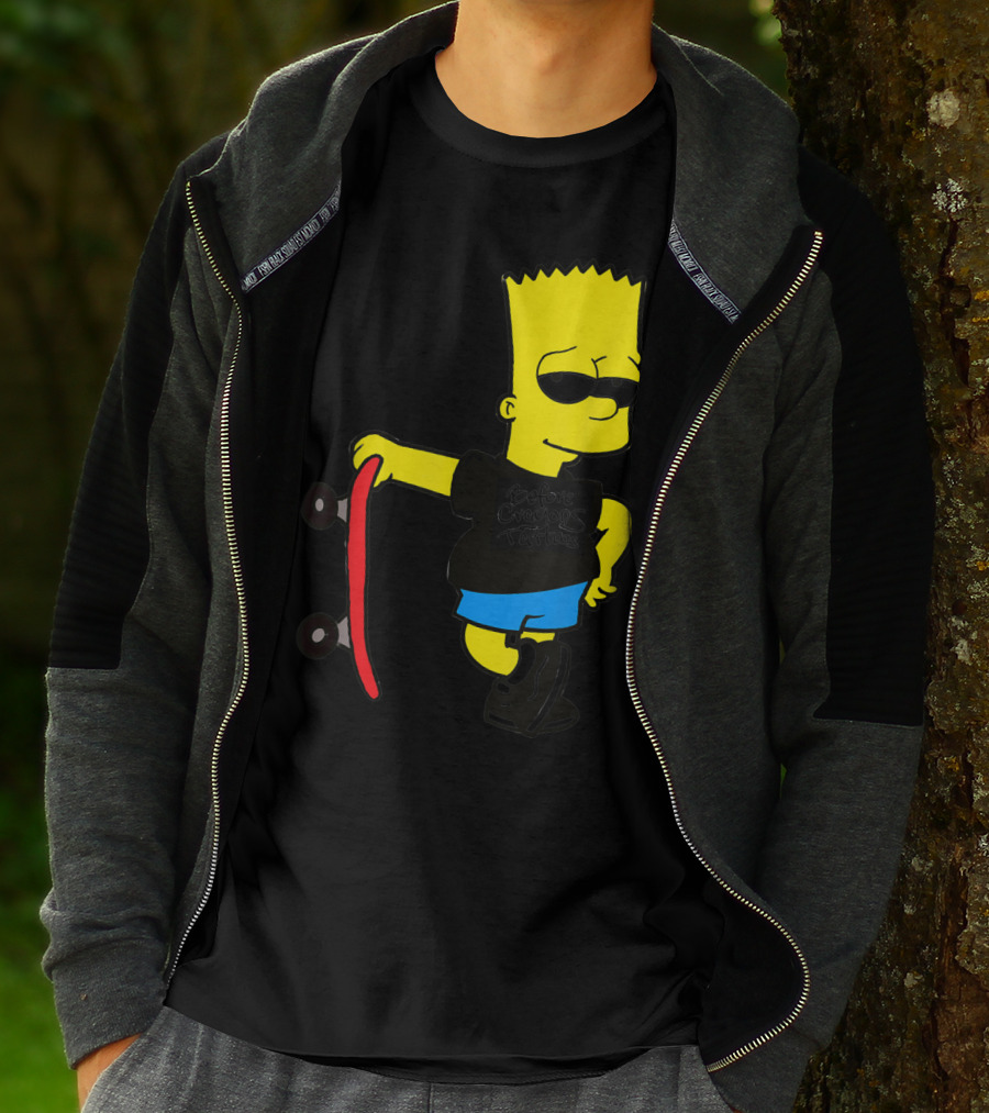 Bsbct Before Crayons Tattoos Bart Skateboard T-Shirt
