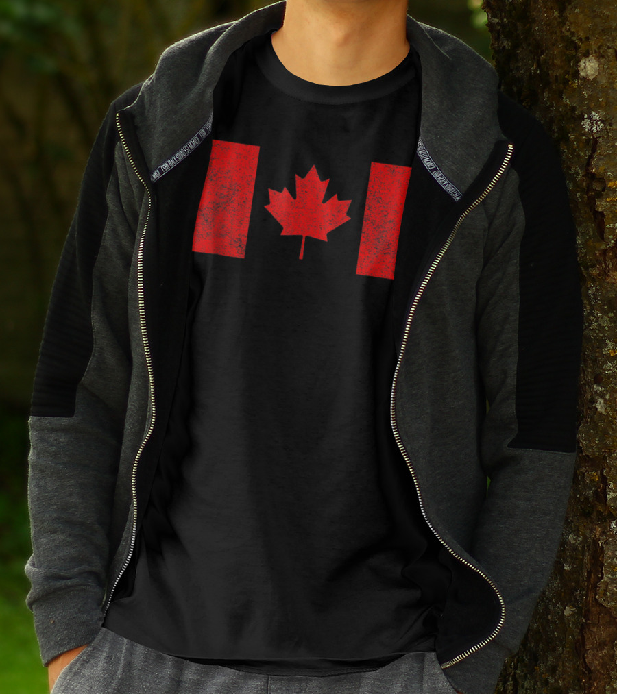 Canada National Flag Distressed Maple Leaf T-Shirt