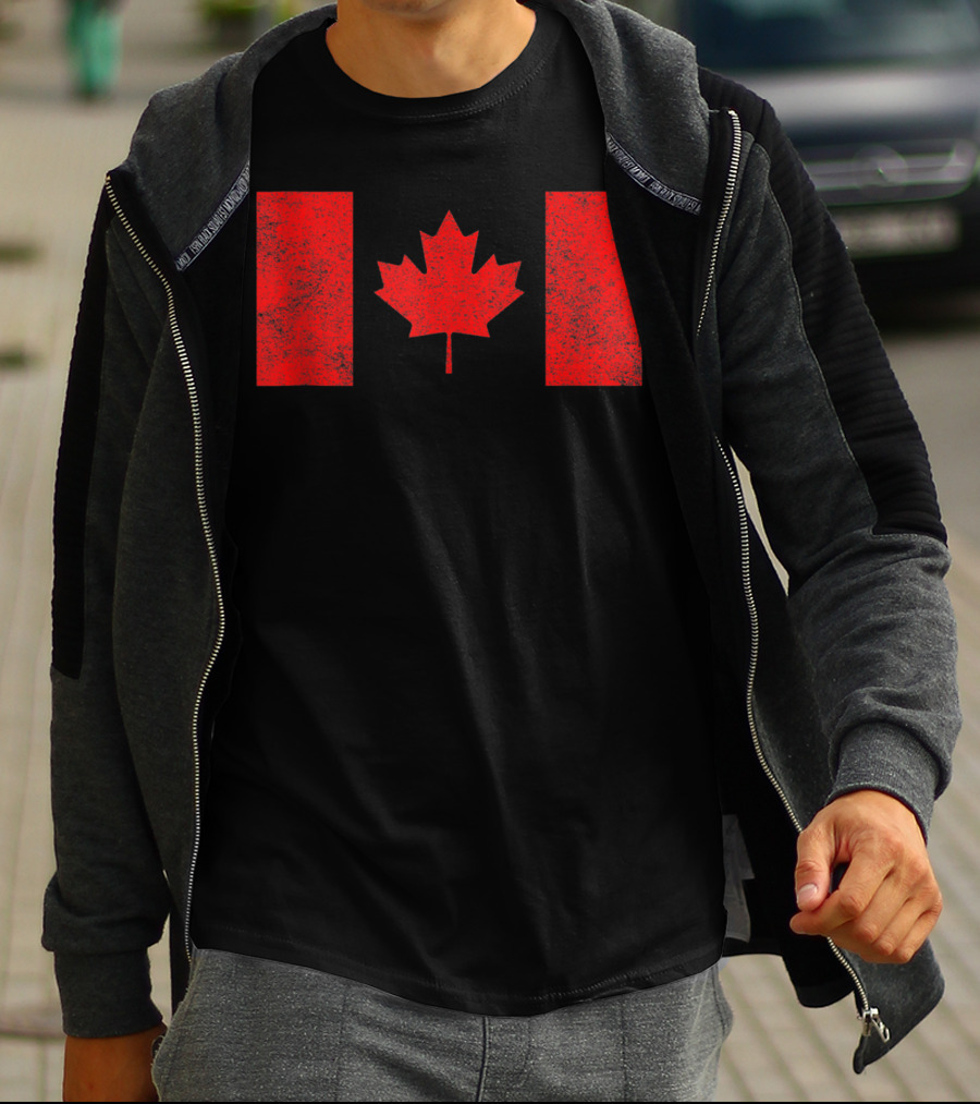 Canada National Flag Distressed Maple Leaf T-Shirt