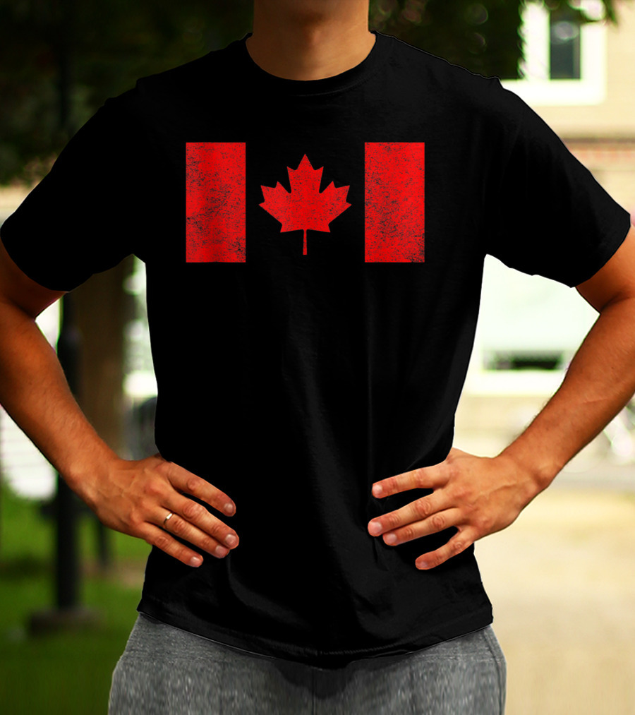 Canada National Flag Distressed Maple Leaf T-Shirt
