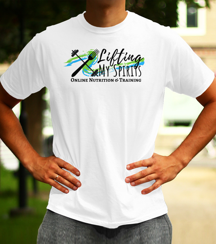 Crew Neck Light Colors Lifting My Spirits Online Nutrition And Training T-Shirt