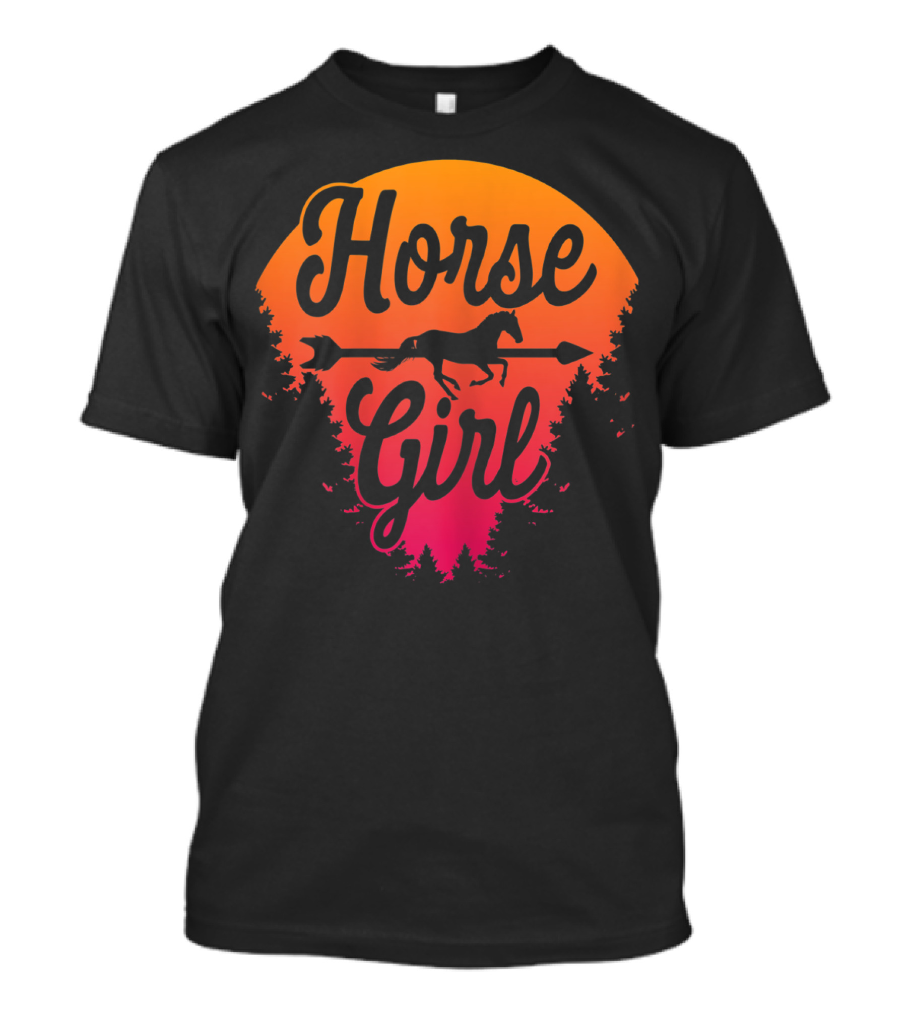 Horse Girl Forest Sunset T-Shirt