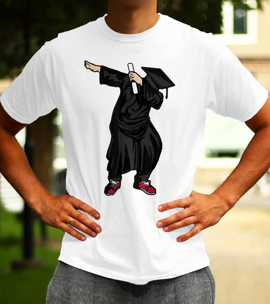 Dabbing Graduate Dance With Grad Hat And Diploma T-Shirt