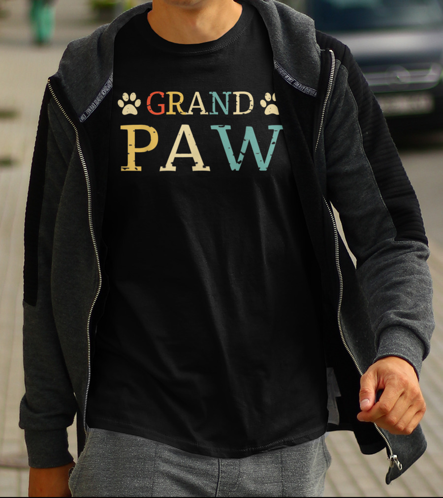 Dog Grand Paw Puppy Lovers Vintage Funny Paw Print Te T-Shirt