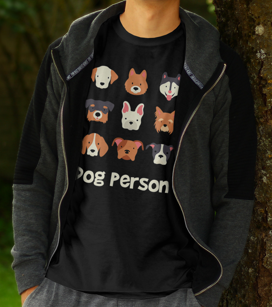 Dog Person Doggy Animal Lover Puppy Faces T-Shirt