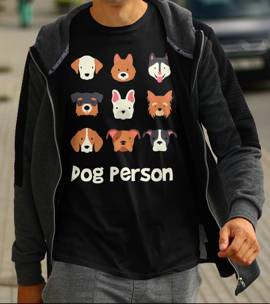 Dog Person Doggy Animal Lover Puppy Faces T-Shirt